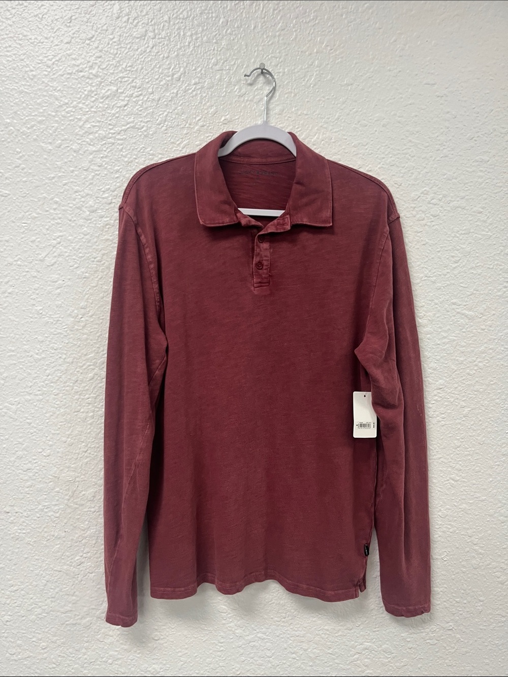 Lucky Brand Men's Long-Sleeve Polo in Wine #1047
